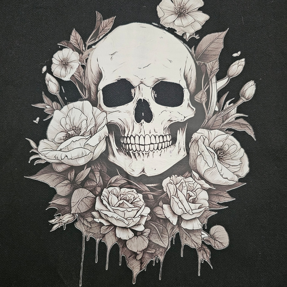 🦋 Floral Skull Tote Bag